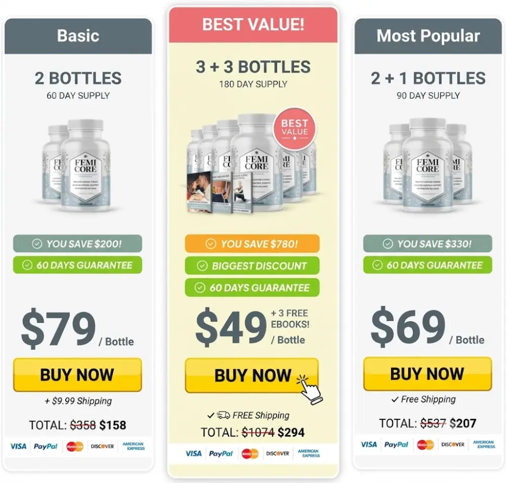 Comparison layout showing different bundle sizes and pricing options